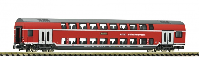 Double-deck passenger car 2nd class in Regio-Sudostbayernbahn livery<br /><a href='images/pictures/Fleischmann/Fleischmann-862807.jpg' target='_blank'>Full size image</a>